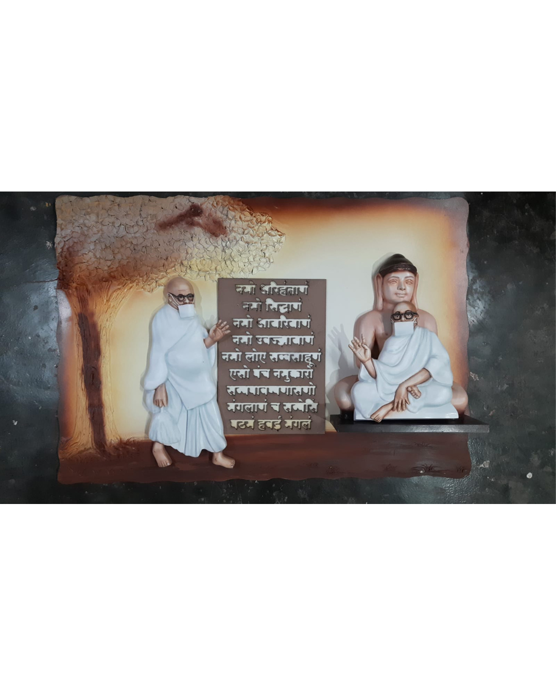 Riddhi Siddhi Art Creations - Illuminated Vertical Mantra Scroll Mural